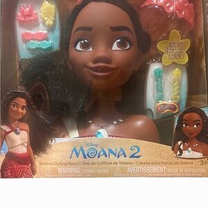 Disney Moana 2 Styling Head hair play doll with Accessories